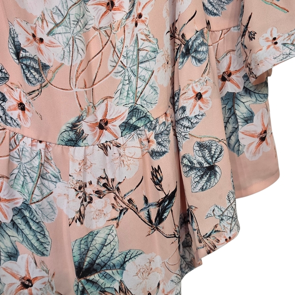 a.n.a A New Approach Pink Flowy Peasant Boho-Style Floral Blouse Lined Size L - Picture 4 of 11